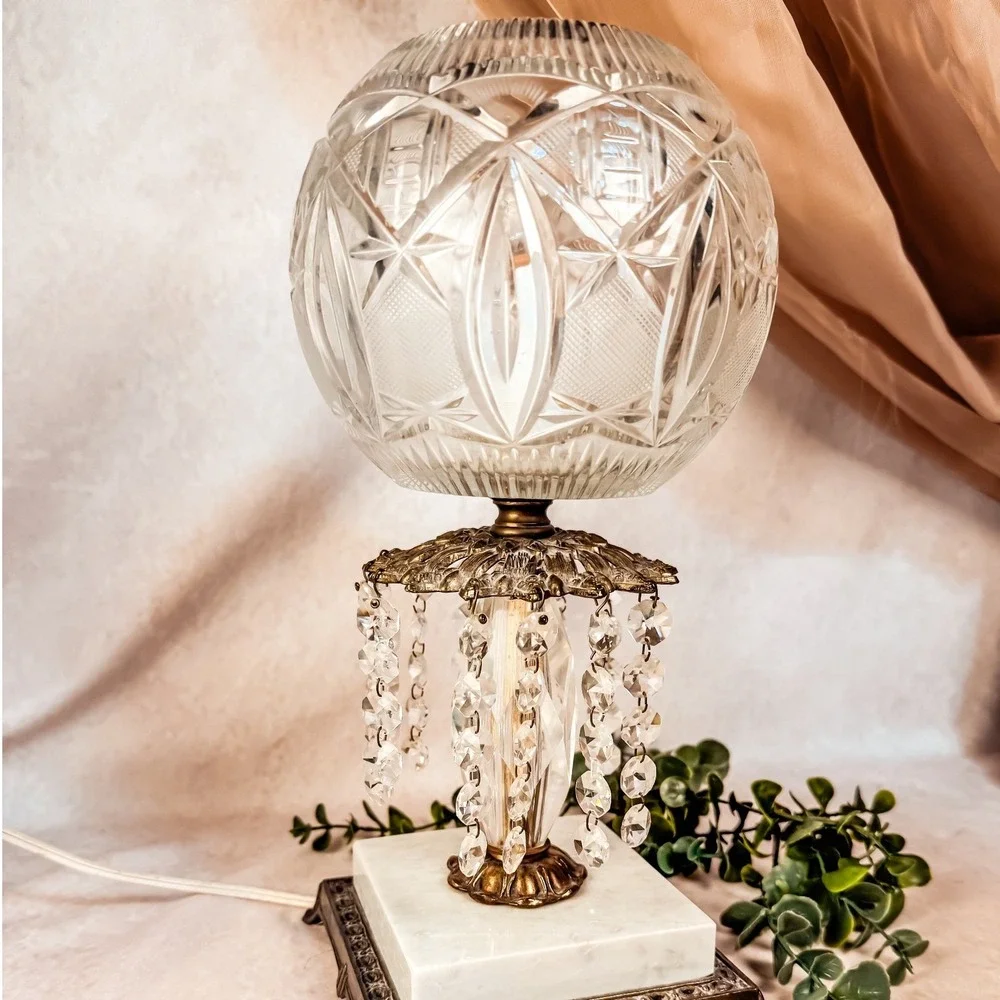 Hollywood Regency Crystal Lamp